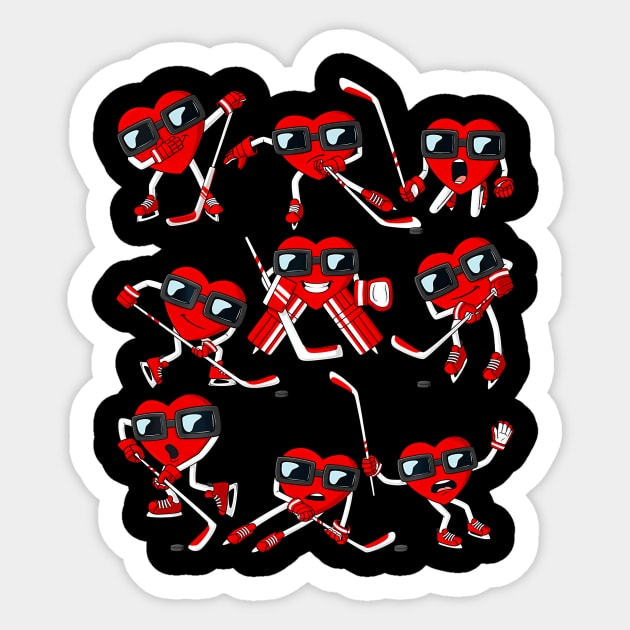 Valentines Day Heart Ice Hockey Player Funny Boys Kids Sticker by Aleem James